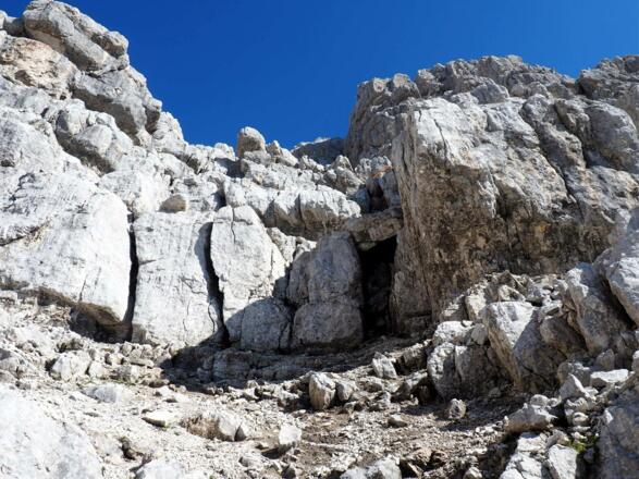 Einstieg ~2200m, Stahlseil orange markiert