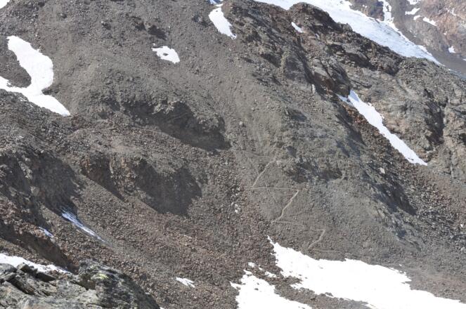 Anstieg unterhalb Hintere Guslarspitze