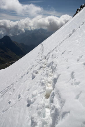 Querung unterhalb des ersten Felsbandes