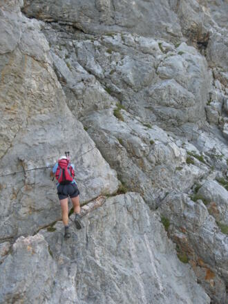 Querung am Südwand Klettersteig des Persailhorns