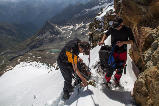 Lieber Eisen u. Pickel, Hintergrund Simonysee,darüber Rostocker Eck, links die Essener Htt.