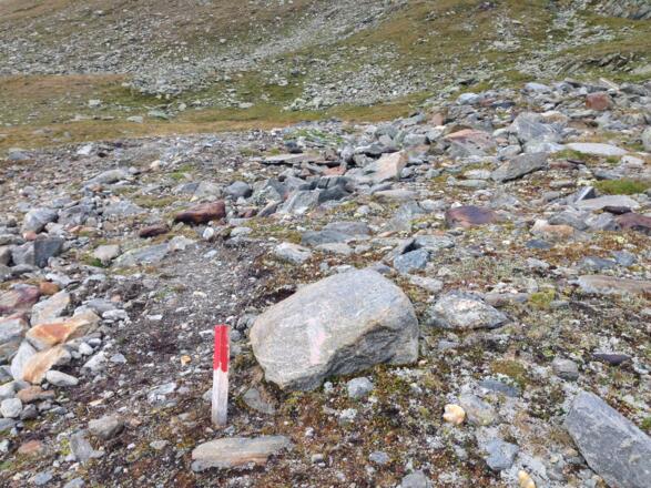 Markierungen am Weg zum Eiskögele