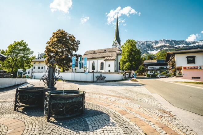 Scheffau_Ortsansicht_Wilder Kaiser