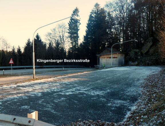 Start: Parkplatz an der Bezirksstraße ~680m