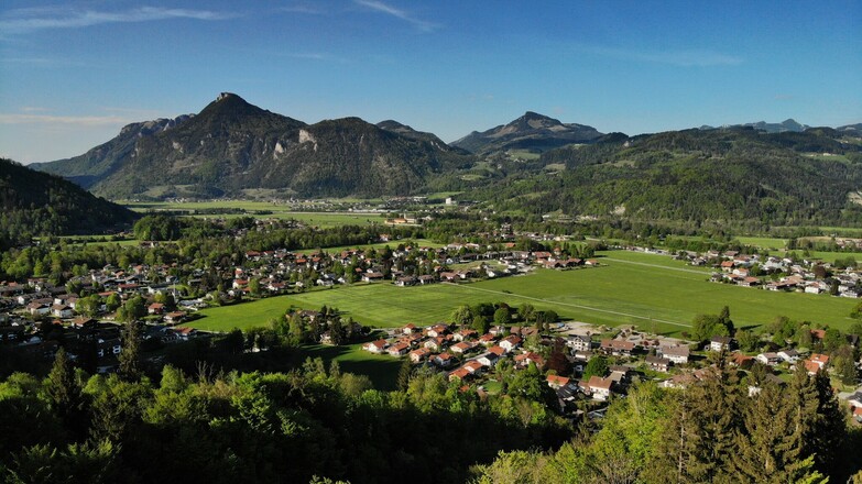 Ortsansicht Oberaudorf mit Blick zum Kranzhorn