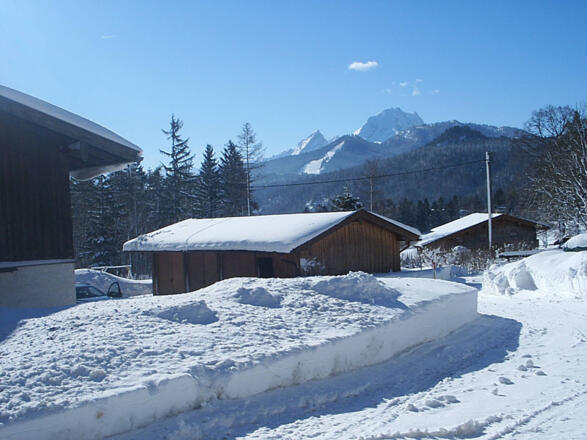 Blick auf den winterlichen Watzmann