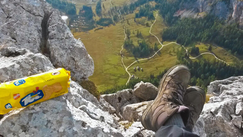 Blick hinunter zum Teichlboden