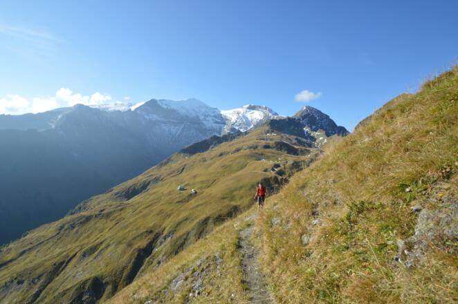 Abschied von der Gleiwitzer Hütte - Im Hintergrund die Ausläufer des Hohen Tenn