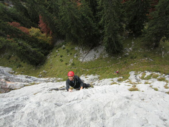 die Felsqualität am Urlkopf verleitet zum grinsen!