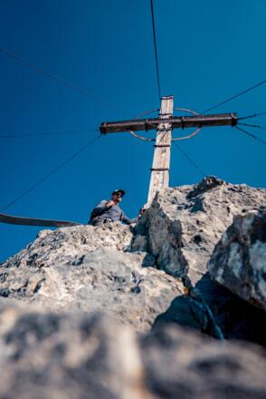 Am Gipfel der Schesaplana angekommen.