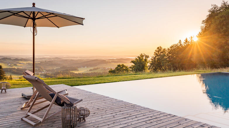 Chiemsee Chalet Ausblick am Morgen
