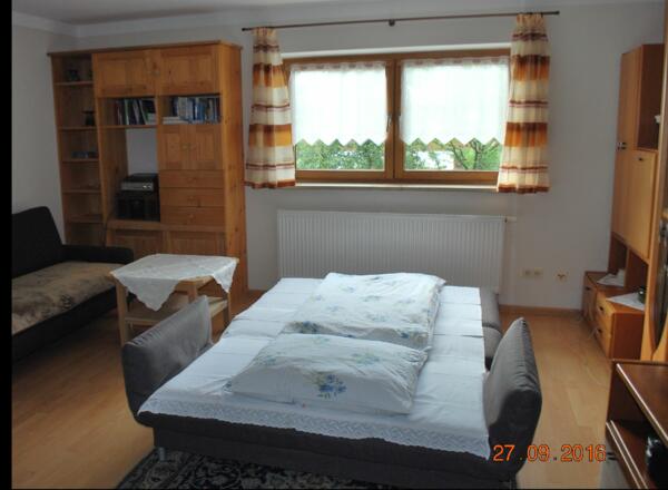 Großzügiges Wohnzimmer mit Schlafcouch