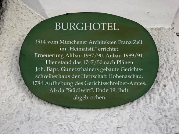 Historisches Schild Haus Burg
