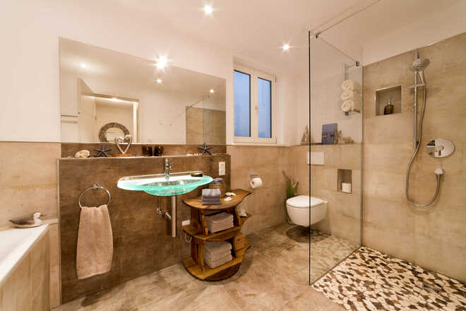 Badezimmer Souterrain Ferienwohnung Eglwies