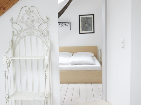 Ferienwohnung Ranesberger Schlafzimmer Dachgeschoss