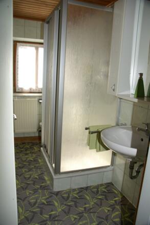 Waschbecken, Dusche, WC