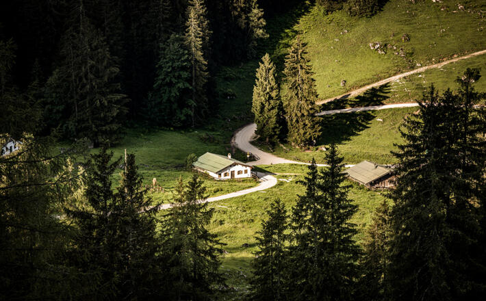 Blick vom Königsweg zur Königsbachalm