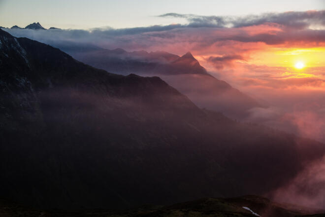 Morgenstimmung auf der Kaltenberghütte