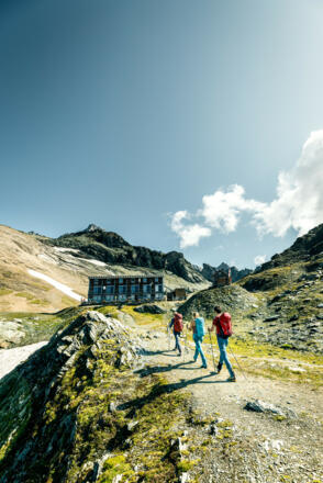 Die Stüdlhütte unterhalb des Großglockners