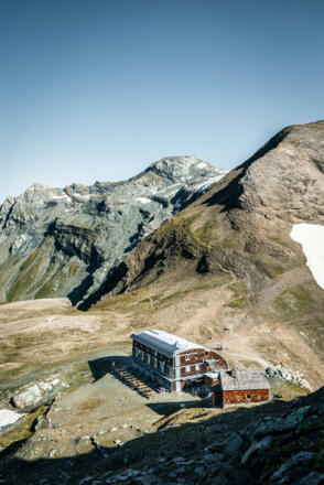 Die Stüdlhütte unterhalb des Großglockners