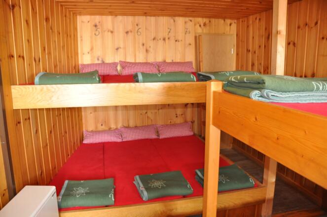 Das Matratzenlager im Untergeschoss