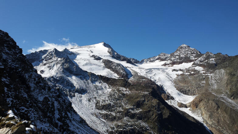 Nürnberger Hütte, Übergang Niederl mit Blick auf den Wilden Freiger