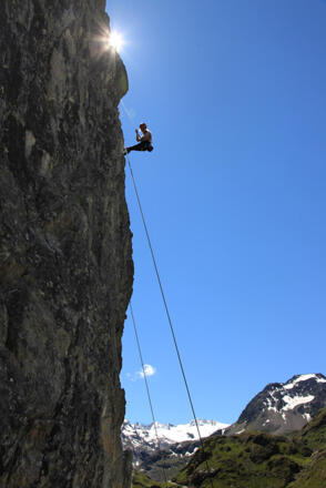 Präparierte Kletterrouten im Hüttenbereich