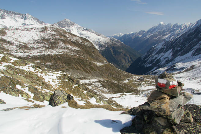 Blick vom Wanderweg Eisgrat - Dresdner Hütte