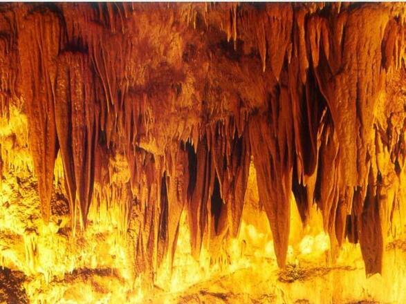 die beleuchtete Tropfsteinorgel