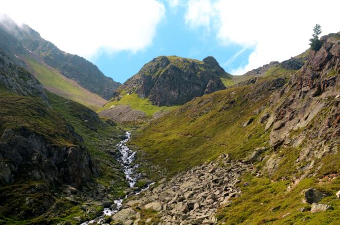 Blick zurück in Richtung Oberer Spinnsee
