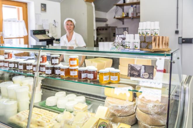 Verkaufsladen in der Alpe Gamperdona