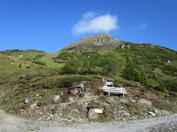 Auf einer Höhe von 2.018 m teilt sich dann der Weg, wir gehen rechts weiter und gelangen wieder auf den Steig.