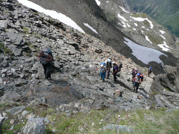 Aufsteig zum Joch vom Lüsenstal.