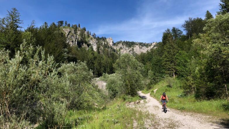 Schiebestrecke geschafft am Weg zum Offensee