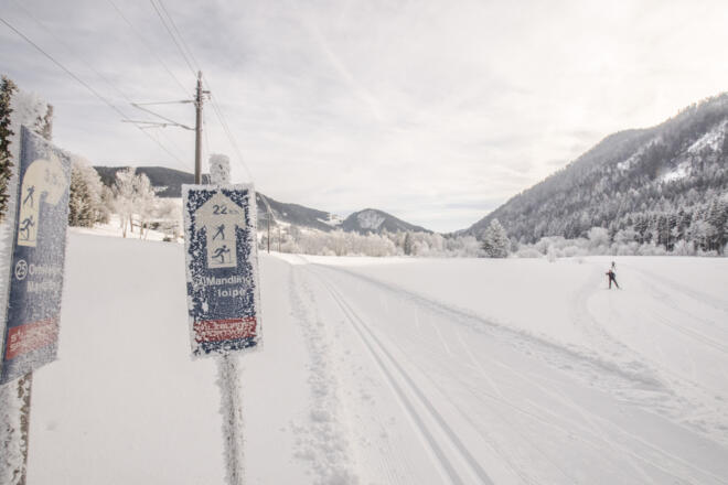 Westliches Schleifenende der Ortsloipe Mandling