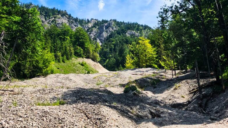 Schiebestrecke vom Gschirrsattel zum Offensee