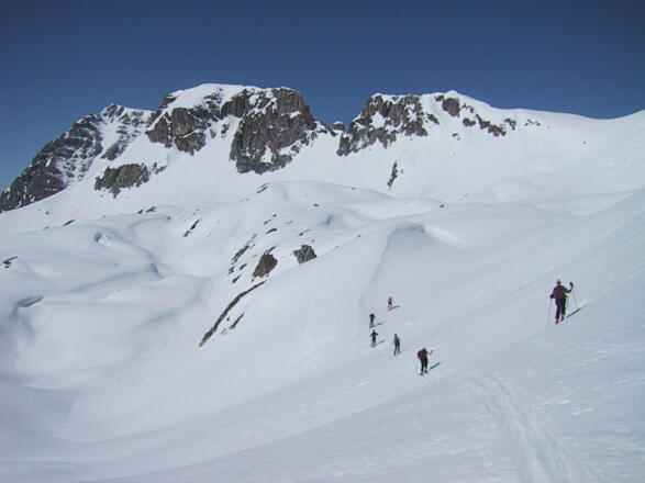 Anstieg im Zinnerkar zum Westgrat der Zehnerkarspitze