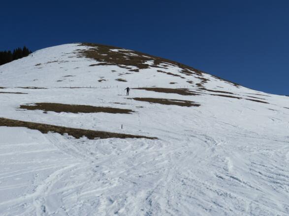 Der erste freie Hang, noch nicht der Gipfelhang!