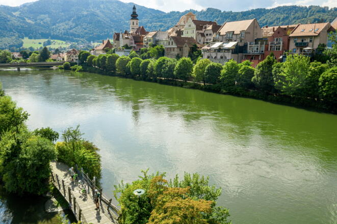 Zwischenstopp mit Blick auf Frohnleiten
