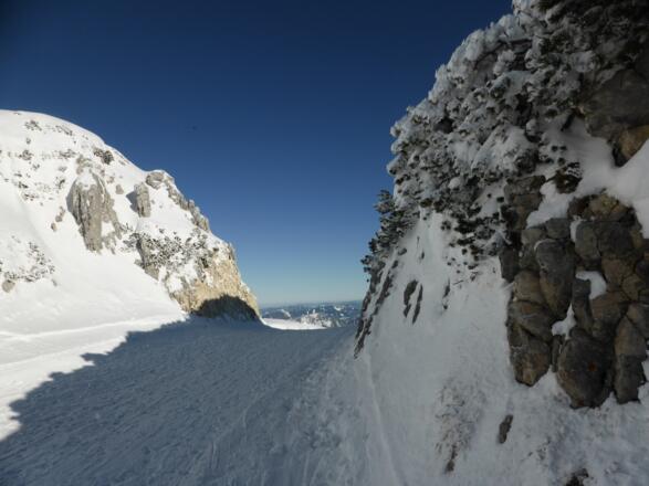 Beginn der Untersberg Skiabfahrt
