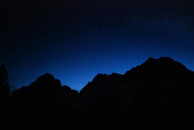 Spitzmauer, Brotfall  und Gr. Priel bei Nacht