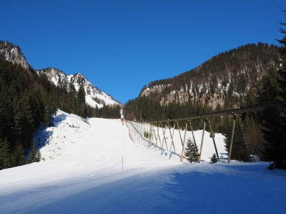 Piste rechts um 1020m verlassen