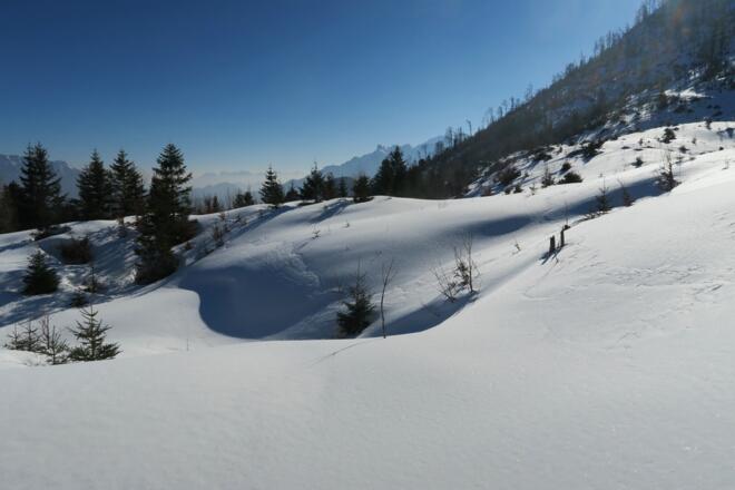 Auf ca. 1300m endete die Skispur abrupt