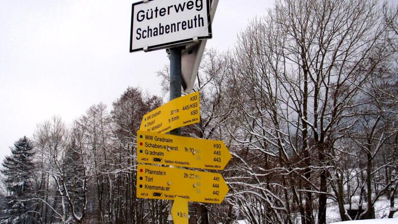 Start Wegtafel auf 680m