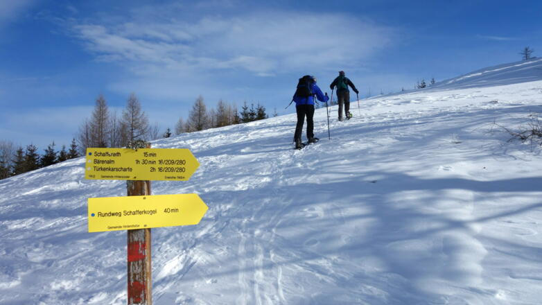 Wegtafel um 1150m, Schlussanstieg