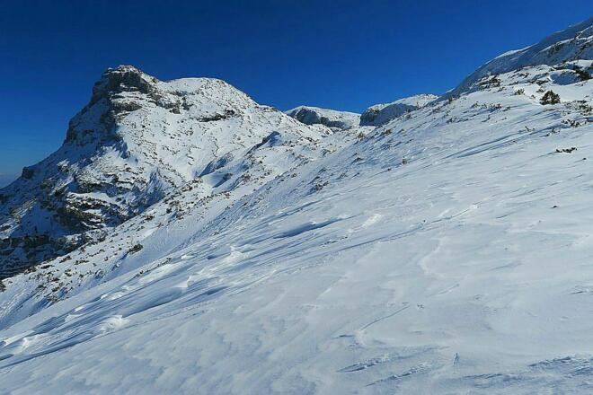 Jetzt hieß es die beste Linie zum Rosskogel zu finden