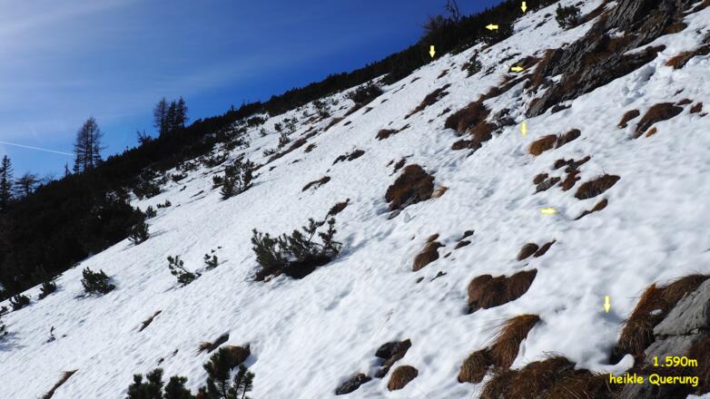 Heikle Querung nach dem Ostgipfel