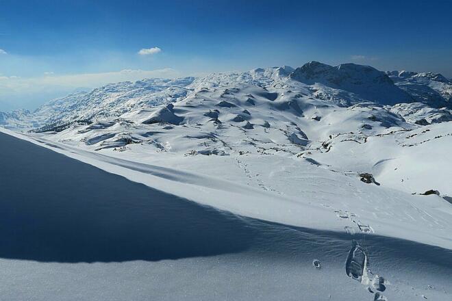 Schöne Winterlandschaft, meine Spur kann man auch ganz gut sehen