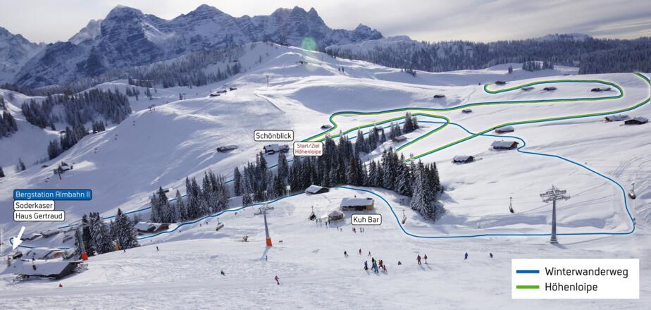 Plan Winterwanderg/Loipenplan Almenwelt Lofer