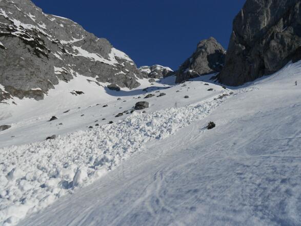 Querung des Lawinenstrichs am besten ganz oben!